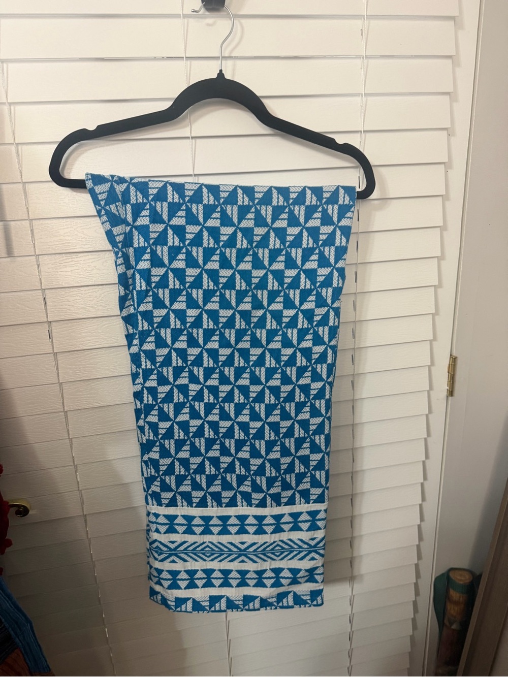 Blue & White Geometric Print boho pants